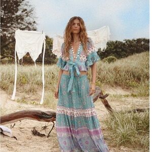SPELL Lovers Beach Set: Blouse and Maxi Skirt
